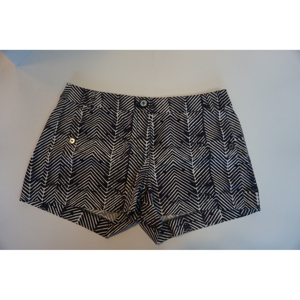 Tory Burch Navy White Chevron Herringbone Shorts Style 13101203 Size 4